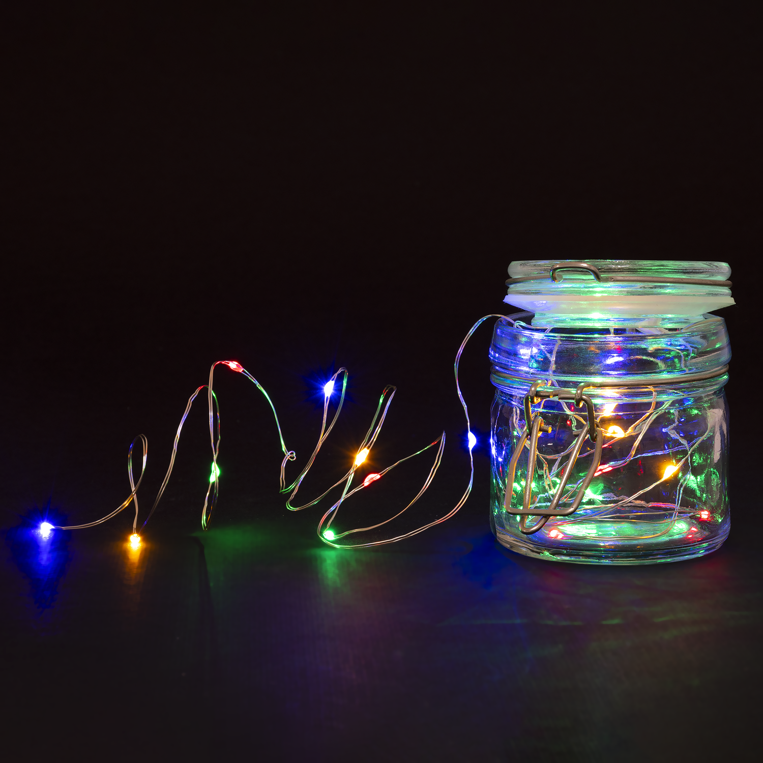 DICTROLUX - Filo Luminoso 20 Microled Multicolor per Uso Interno - 2 metri di luci